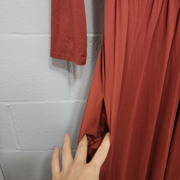 Entro Maxi Dress Mauve Pink Modest Pockets Made in USA 794 - Picture 6 of 7